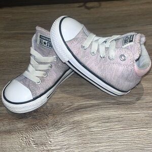 Girls Converse Heather Light Pink High Tops